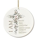 HUKINE Christian Gifts Ornaments, Inspirational Gifts Ornaments, I Am Beautiful, Bible Gifts Ornaments,Jesus Gifts,Christian Gifts for Women Men,Coworker Gift,Employee Gifts, Christian Christmas Decor