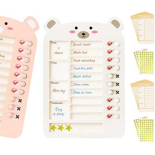 (2 Pack) TIDYLAND Task Board and Chore Board for Kids - Daily and ...