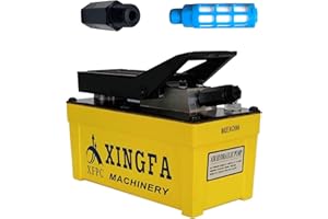 XFPC Air Hydraulic Pump 10,000 PSI 1.7L Reservoir NPT 3/8" Oil Outlet, NPT 1/4" Inlet, Hydraulic Pump Air Hydraulic Foot Pump Made of Aluminum, Yellow