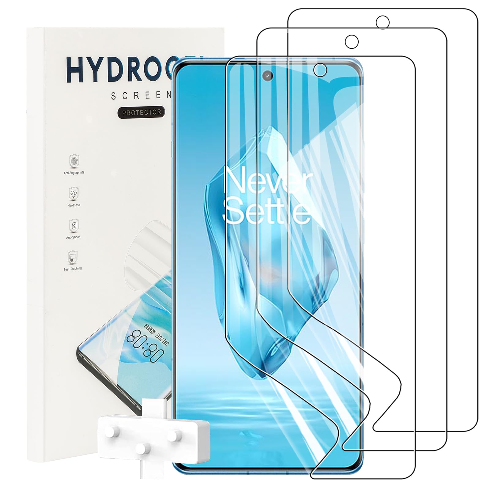 3 PACK Screen Protector for OnePlus 12R/OnePlus Ace 3，[Not Glass] Scratchproof,Bubble Free ,Easy Installation,HD Fingerprint Unlock Full Coverage Flexible TPU Screen Protector Film,Transparent.