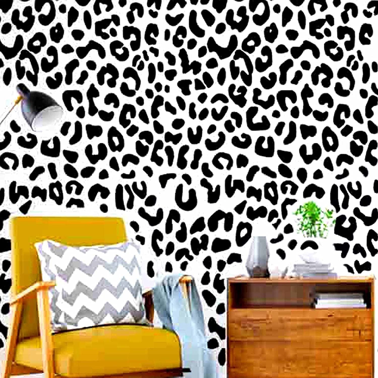 Vinyl Decal Leopard Pattern Stickers - Animal Cheetah Print Wall Sticker Wall Decor - Irregular Dots Spots - Removable Texture Art (270 Spots)