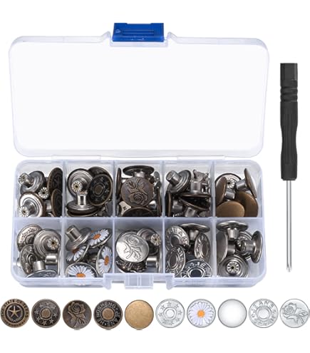 20mm Replacement Jean Tack Buttons GHQ No Sew Metal Buttons