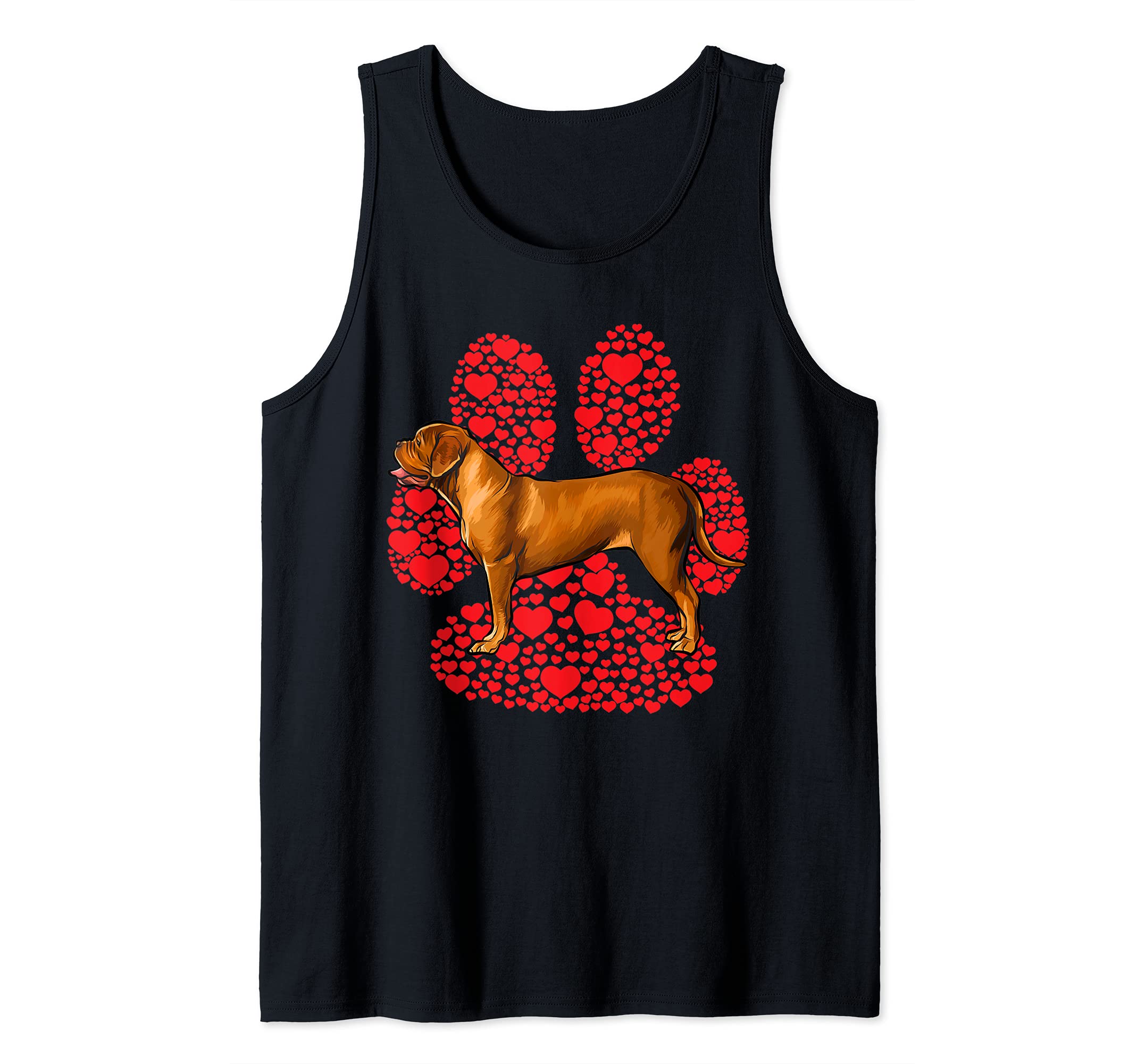 Dogues de Bordeaux Valentines Day Dog Love Paw Tank Top