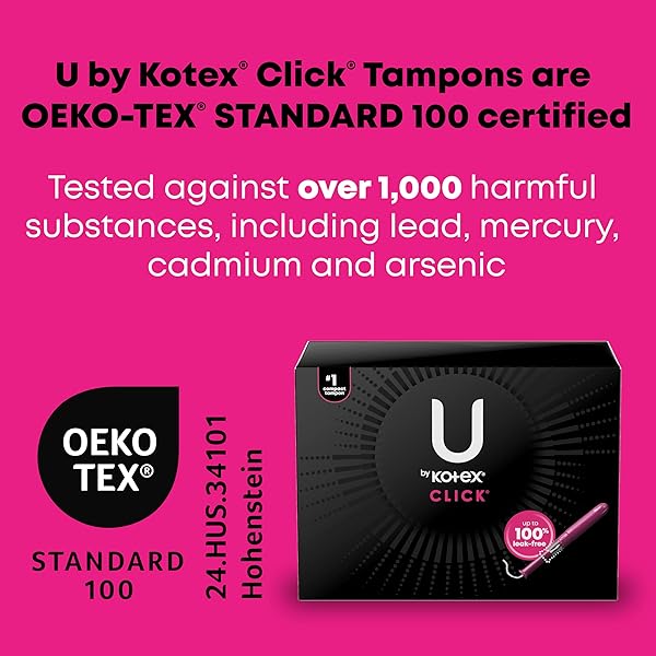 U BY KOTEX TAMPONS, CLICK COMPACT, SUPER PLUS ABSORBENCY, UNSCENTED, 45 COUNT