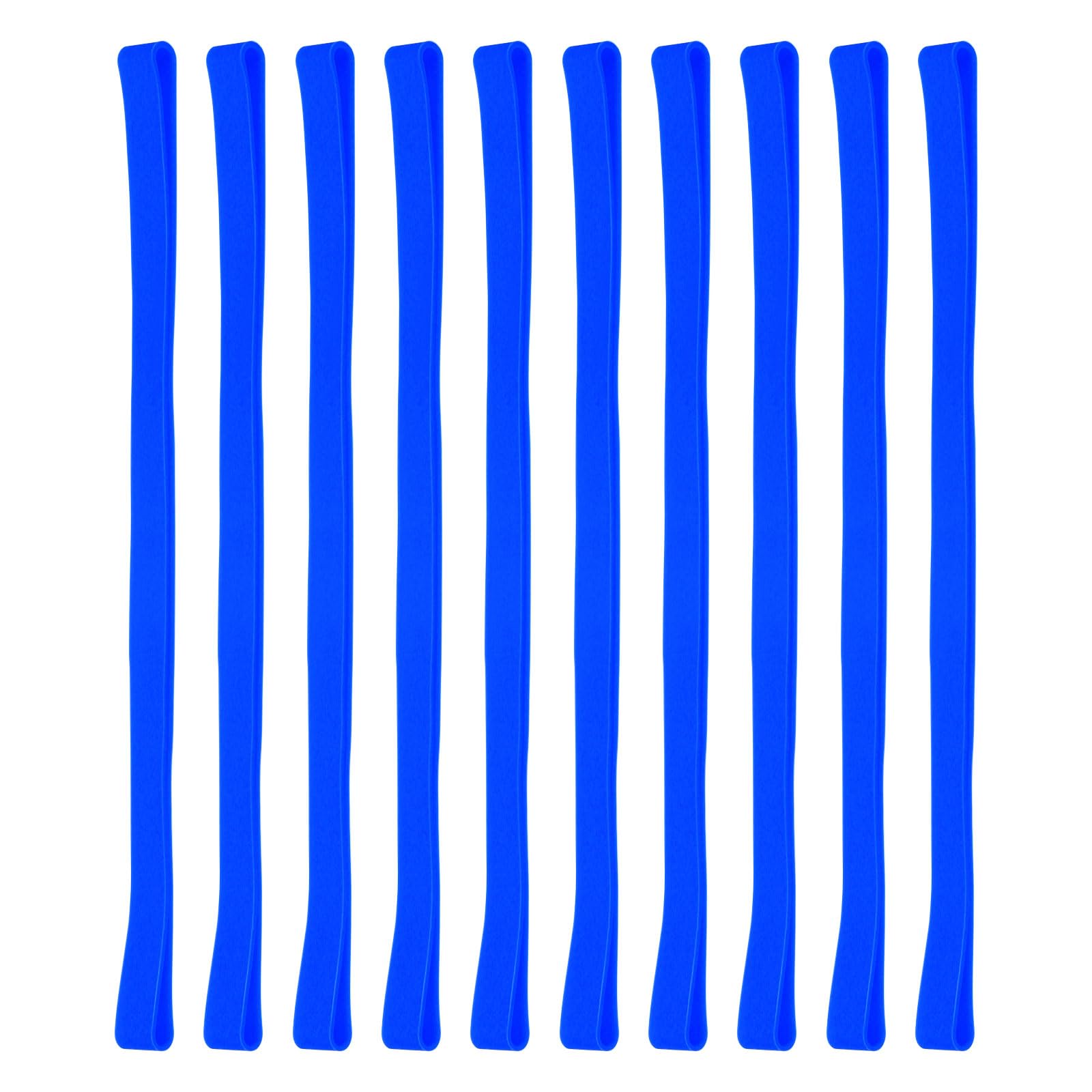 PATIKIL 8" Large Elastic Rubber Bands, 10 Pcs Big Silicone Rubber Bands Strap for Wrapping Notebook Office Supply Can File Folders Box, Blue