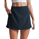 CRZ YOGA Dolphin Golf Skirts for Women A Line High Waisted Casual Athletic Mini Tennis Pickleball Skort with Zipper Pocket