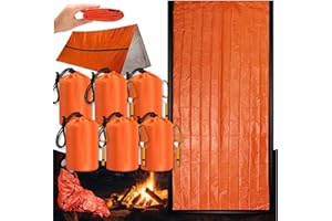 DZRONDA Emergency Sleeping Bag with Whistle, Portable Emergency Survival Bag, Lightweight Pocket Size Emergency Sleeping Bag, Waterproof Thermal Bivy Sack for Camping, Hiking