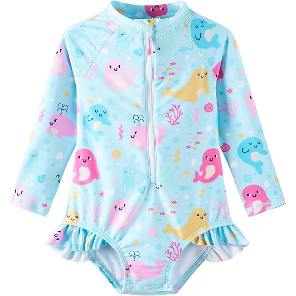 Maillot De Bain Une Pièce Bébé Fille Fermeture Éclair UPF 50+ - Protection Solaire Totale Et Confort