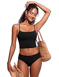 CRZ YOGA Bikini Bottoms for Women Mid Rise Full
