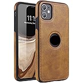 Phone Case for iPhone 16 Plus - Ultra Slim PU Leather Cover Compatible with iPhone 16 Plus, Shockproof Protection, Easy Installation, Vintage Logo Cutout Brown
