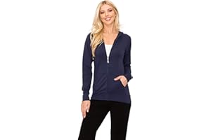 EttelLut Lightweight Comfy Cotton Casual Active Full Zip-up/Pullover Plain Hoodie Jacket