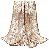 ANDANTINO 100% Pure Mulberry Silk Scarf 35" Large Square Lightweight Headscarf –Women’s Hair Wraps-With Gift Packed