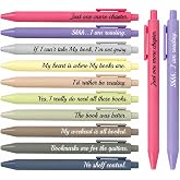 10 Pcs Book Pens, Aesthetic Bookish Gifts and Book Lover Gifts for Women | 0.5 mm Black Ink Pens, Stationery Book themed Decor, Library Supplies Accessories, Appreciation Bulk Gift