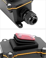 QWORK IP65 Waterproof Rocker Switch 12-24V 30A DPST Inline Cord ON OFF Red Light view 5