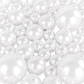 Super Z Outlet Elegant Glossy Polished Pearl Beads for Vase Fillers, DIY Jewelry Necklaces, Table Scatter, Wedding, Birthday Party Home Decoration, Event Supplies (8 Ounce Pack, 70 Pieces) (White)