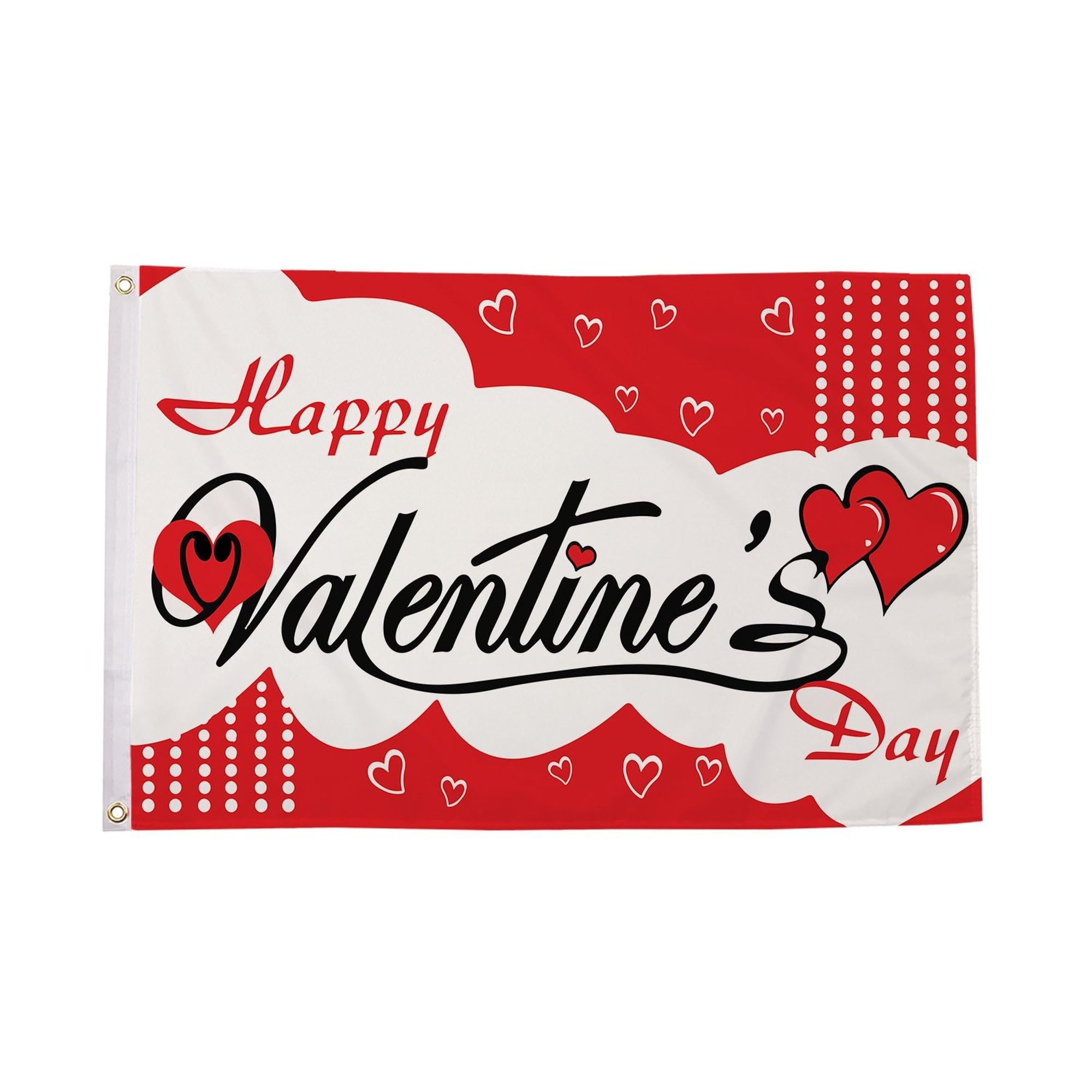 Flagtex Happy Valentines Day Flag 5ft x 3ft Large Flag 150cm x 90cm | Premium Woven Polyester with Brass Eyelets | Indoor Outdoor Garden Display Wall Hanging
