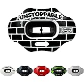 DAMAGE CONTROL Youth Football Mouth Guard – Breathable No Boil Mouthpiece, Protects Lips & Teeth, Works with Braces, Includes Helmet Strap – Sports Gear & Accessories (Unstoppable)