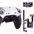 eXtremeRate RISE4 Plus MAX Back Paddles Kit with Clicky Trigger Stops & Rubberized Grip for PS5 Controller BDM-030 040 050, Black Remappable Back Buttons Kit for PS5 Controller - White Black