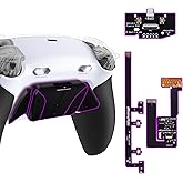 eXtremeRate RISE4 Plus MAX Back Paddles Kit with Clicky Trigger Stops & Rubberized Grip for PS5 Controller BDM-030 040 050, Black Remappable Back Buttons Kit for PS5 Controller - White Black