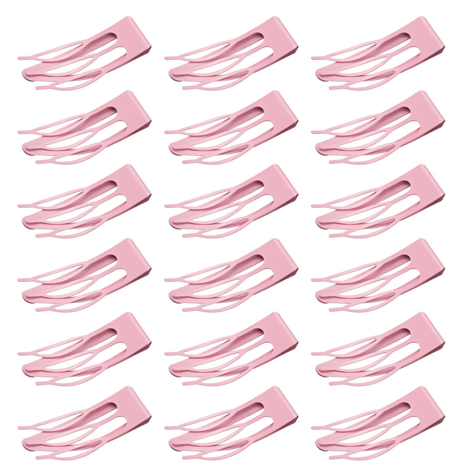 Mbsomnus 18-Piece Double Grip Metal Hair Barrettes - Women & Girls Salon Hair Accessories (Pink)