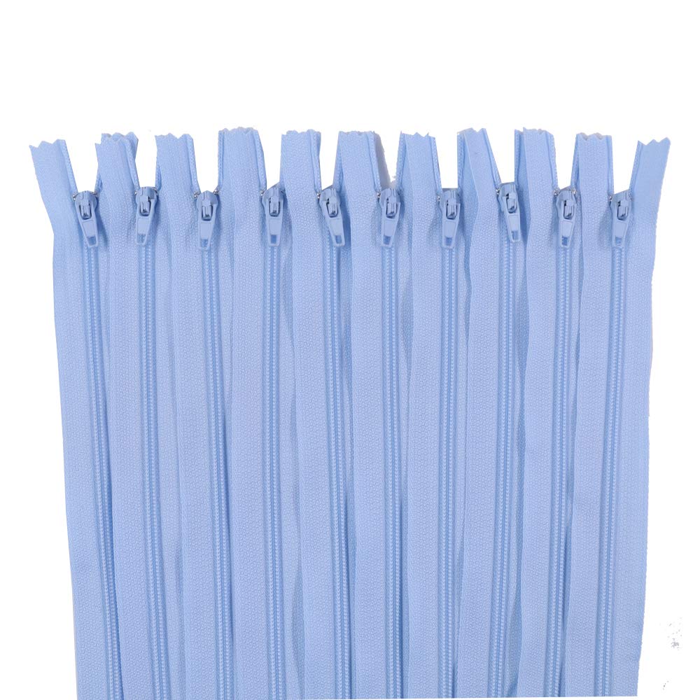 Renashed 60Pcs 12Inch Nylon Coil Zippers for Tailor Sewer Sewing Craft Crafter's Specia (Light Blue)