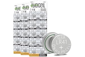 hilocell LR41 Button Batteries 30 Pack, AG3 384 Coin Cell Battery, 1.55V Long Lasting SR41W G3A Alkaline Coin Batteries Replacement for Clocks, Watches, Toys, Games Controllers