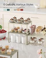 SONGMICS Spice Rack Set of 2 Cupboard Shelf Organisers Cream White KCS002W02 view 4