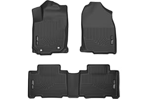 Husky Liners Weatherbeater Floor Mats | Fits 2013-2018 Toyota RAV4 (Excludes Hybrid) | Front & 2nd Row, 3-pc Black - 98971