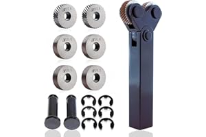 JFSM 7pcs high-Strength Double-Wheel Lathe knurling Tools Diagonal Diagonal knurling Wheel Pitch 0.5/1.0/2.0mm