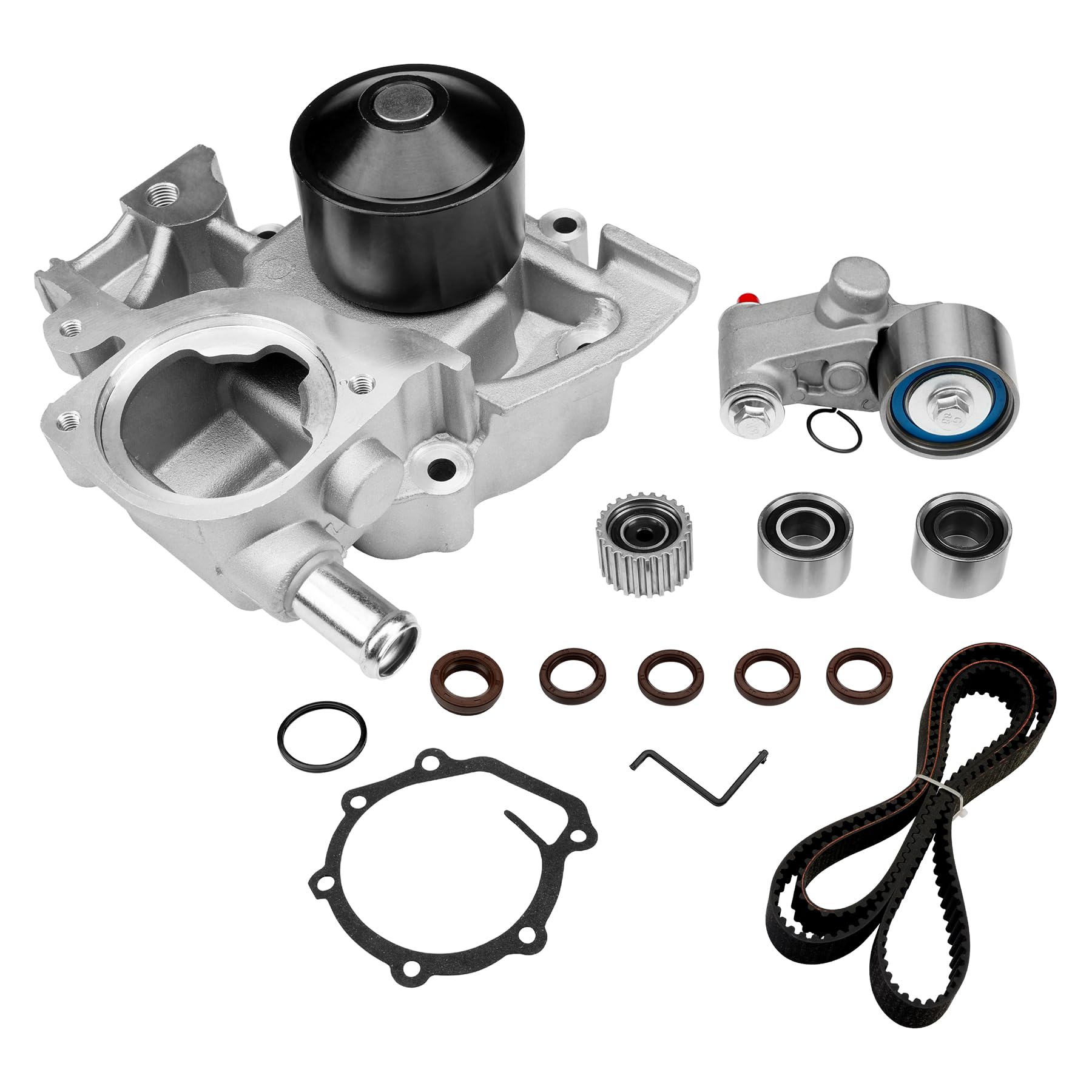 Photo 1 of Engine Timing Belt Kit with Water Pump | Compatible with Subaru 2006-2010 Forester, 2006-2011 Impreza, 2010-2012 Legacy, 2009-2012 Outback 2.5L H4 SOHC | Replaces# TKF-006, TCK304, TCKWP304A