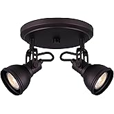 Canarm Polo 2-Light Track Lighting, Oil Rubbed Bronze Adjustable Ceiling or Wall Fixture Industrial Modern Design, Accent and