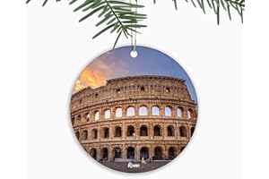 BICUP Rome Christmas Ornaments Italy Souvenir,Xmas Tree Hanging Ornaments Ceramic Keepsake