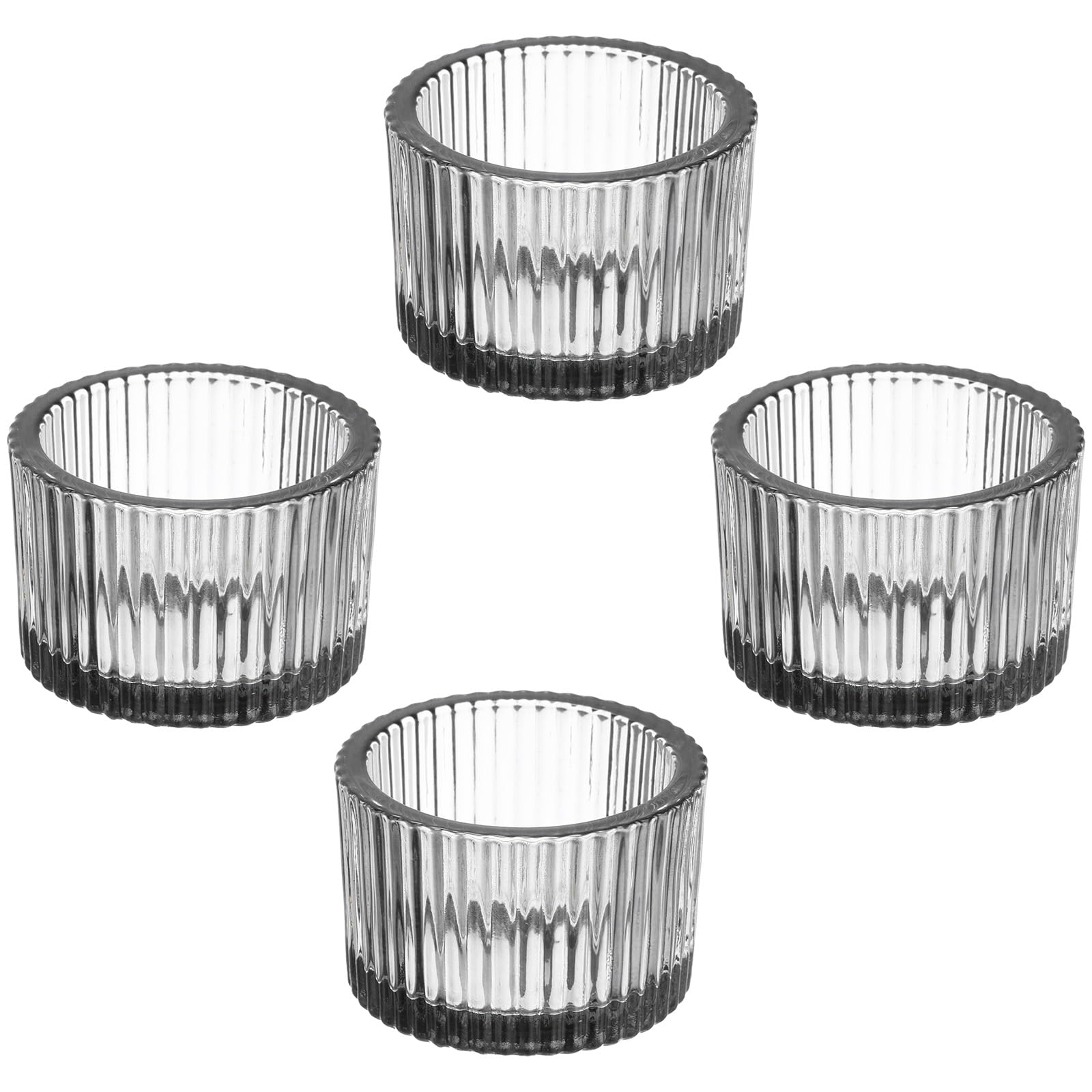 PATIKIL 4 Pcs Tealight Candle Holder, Tea Lights Candle Holder Glass Votive Candle Holders Glass Candle Holders for Table Centerpiece Decor Wedding Dinner Party, Black