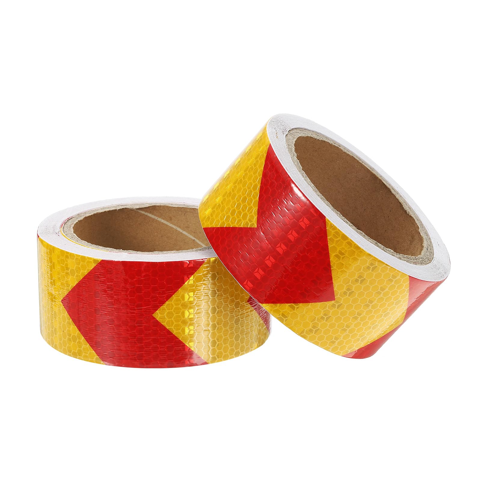PATIKIL Reflective Tape, 2 Rolls Waterproof PVC High Visibility Marking Sticker for Outdoor Industrial Caution, Trailers, Boats, Signs, 2" x 30ft, Red/Yellow