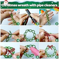 Iooleem 200pcs Red Glitter Pipe Cleaners, Glitter