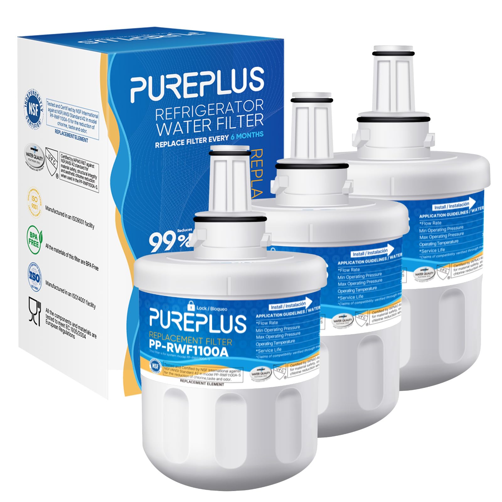 Photo 1 of PUREPLUS Refrigerator Water Filter Replacement for DA29-00003G, DA29-00003B, DA29-00003F, DA29-00003A, Aqua-Pure Plus,HAFCU1, HDX FMS-1, RSG257AARS, RFG237AARS,RFG297AARS,RS22HDHPNSR,RWF1100A,3Pack