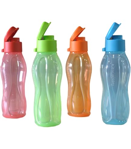 Amazon.com : Tupperware Aquaslim Water Bottle Set, 500ml, Set of 4