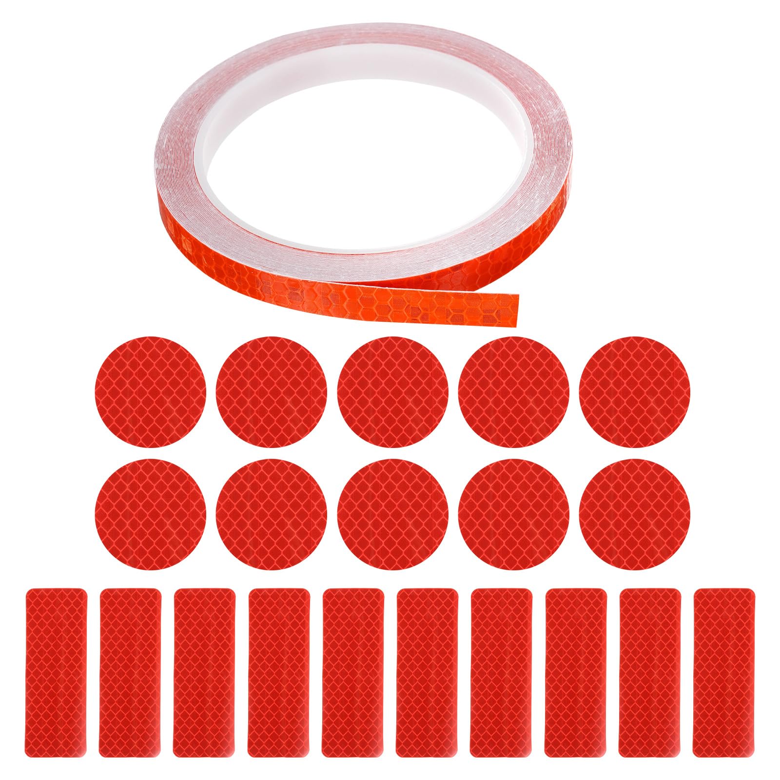 PATIKIL Reflective Tape, 1 Set Night High Visibility Waterproof Warning Reflective Tape Outdoor Reflectors for Cars Bikes Motorcycles Trucks Trailers, Red