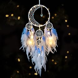 KHOYIME LED Light Up Dream Catcher Half Circle Moon