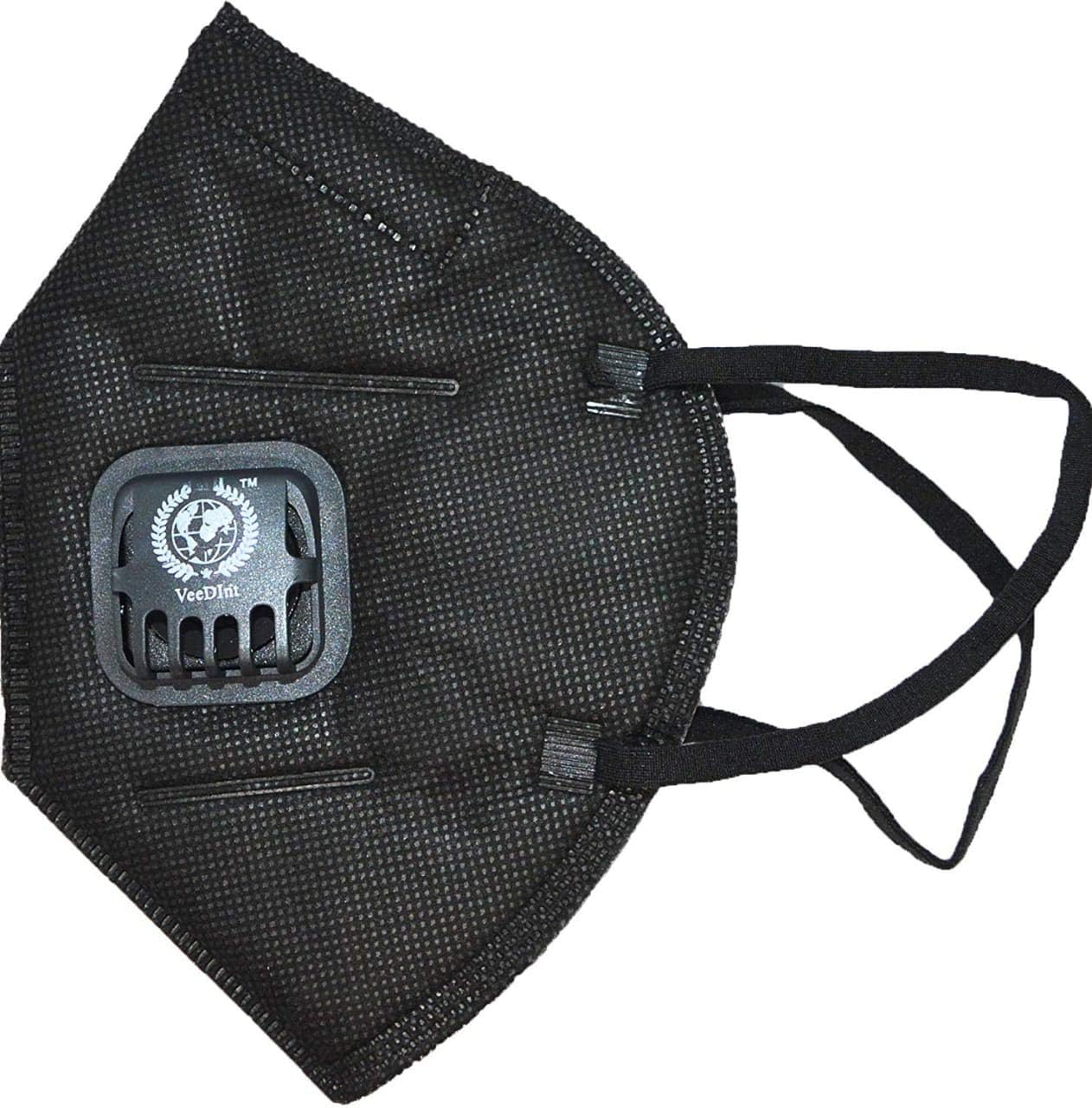VeeDInt Disposable Flat Fold Dust & Anti Pollution Mask with Activated Carbon | 99% Filtration, FFP3 Certified, PM 2.5 CE0865