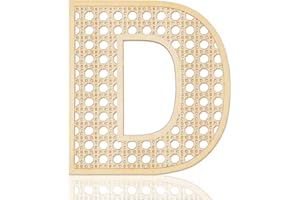 FOCAL20 Wooden Rattan Letters for Wall Decor Rustic Wooden Letters 12 Inch Wood Letter Rattan Wall Decor for Wedding Nursery Sign Baby Shower Newborn Birthday Gift Boho Bedroom Decoration (D)