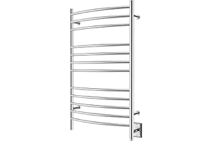 HEATGENE Towel Warmer Wall Mount Electric Plug-in/Hardwired Heated Towel Rack Mirror Polish