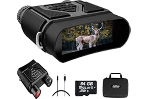 Jadfezy Night Vision Goggles Night Vision Binoculars for Total Darkness,Digital Infrared Night Vision with 3'' Large Viewing Screen and 64GB SD Card for Camping and Hunting