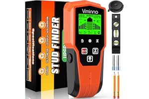 Vminno Stud Finder Wall Scanner Kit, 6 in 1 Electronic Stud Detector with Upgraded Smart Sensor, Magnetic Scan Detection, HD LCD Display and Audio Alarm for Wood AC Live Wire Metal Studs Detection