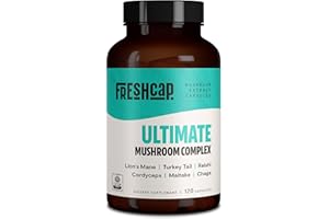 FreshCap Ultimate Mushroom Complex - Ayurveda Lions Mane, Reishi, Cordyceps, Chaga, Turkey Tail, Maitake - Immune Support & N