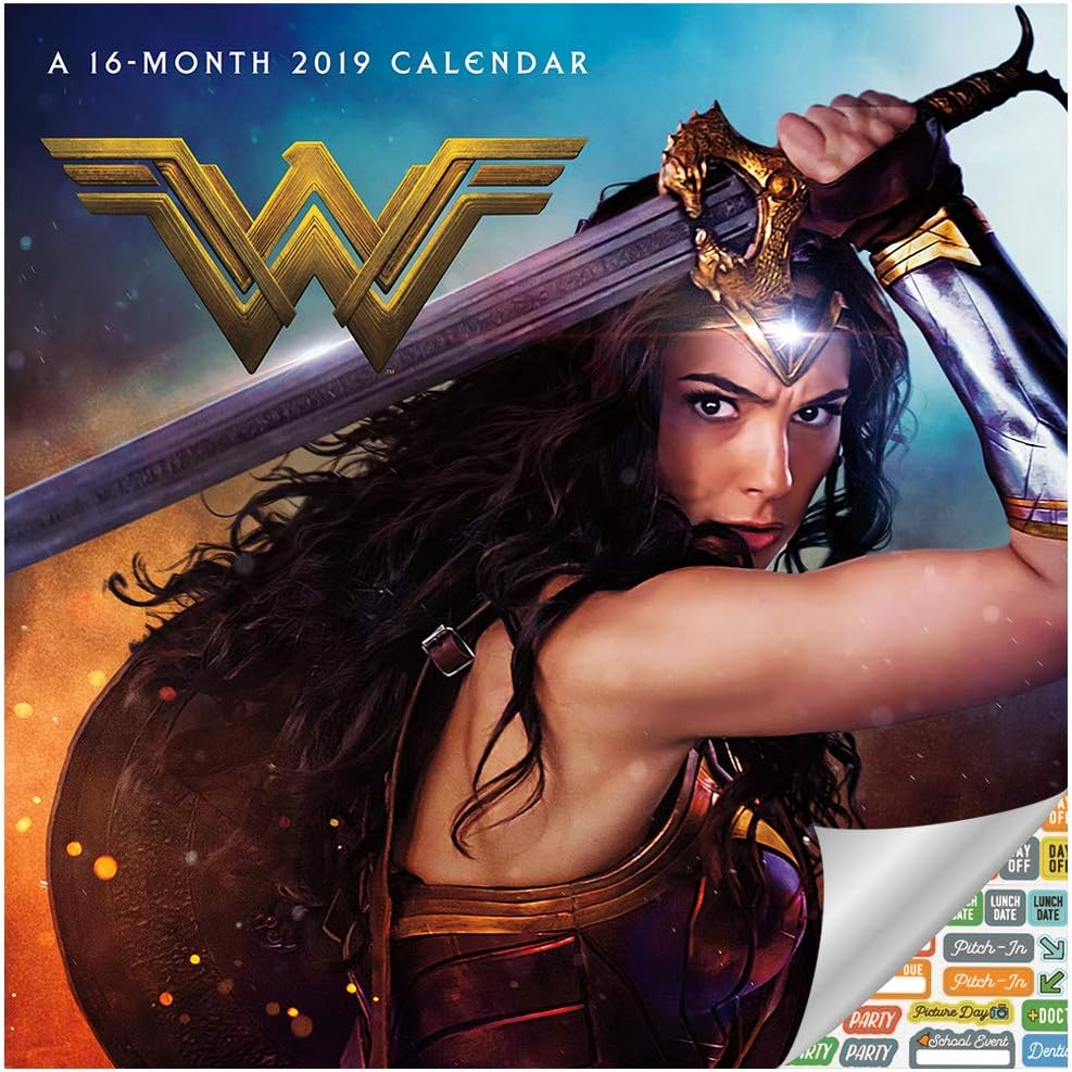 Wonder Woman Calendar 2019 Set - Deluxe 2019 Wonder Woman Wall Calendar with Over 100 Calendar Stickers (Wonder Woman Gifts, Office Supplies)