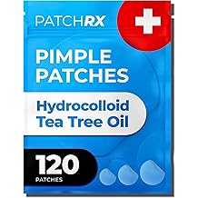 PatchRx Pimple Patches for Face (120 Patches), Hydrocolloid Acne Patches with Tea Tree Oil, Pimple Patch Pimple Stickers - Hy