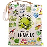 RBAFAO Tennis Accessories for Women - Inspirational Tennis Tote Bag Gifts for Girls & Players