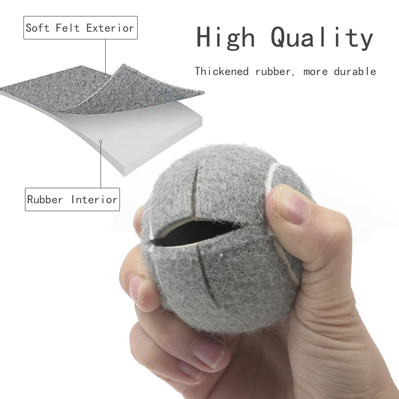 Precut Tennis Balls for Walkers 4 PCS Walker Tennis Ball for Furniture Legs and Floor Protection Heavy Duty Long Lasting Felt Pad Glide,Fit Most Walkers (Gray)