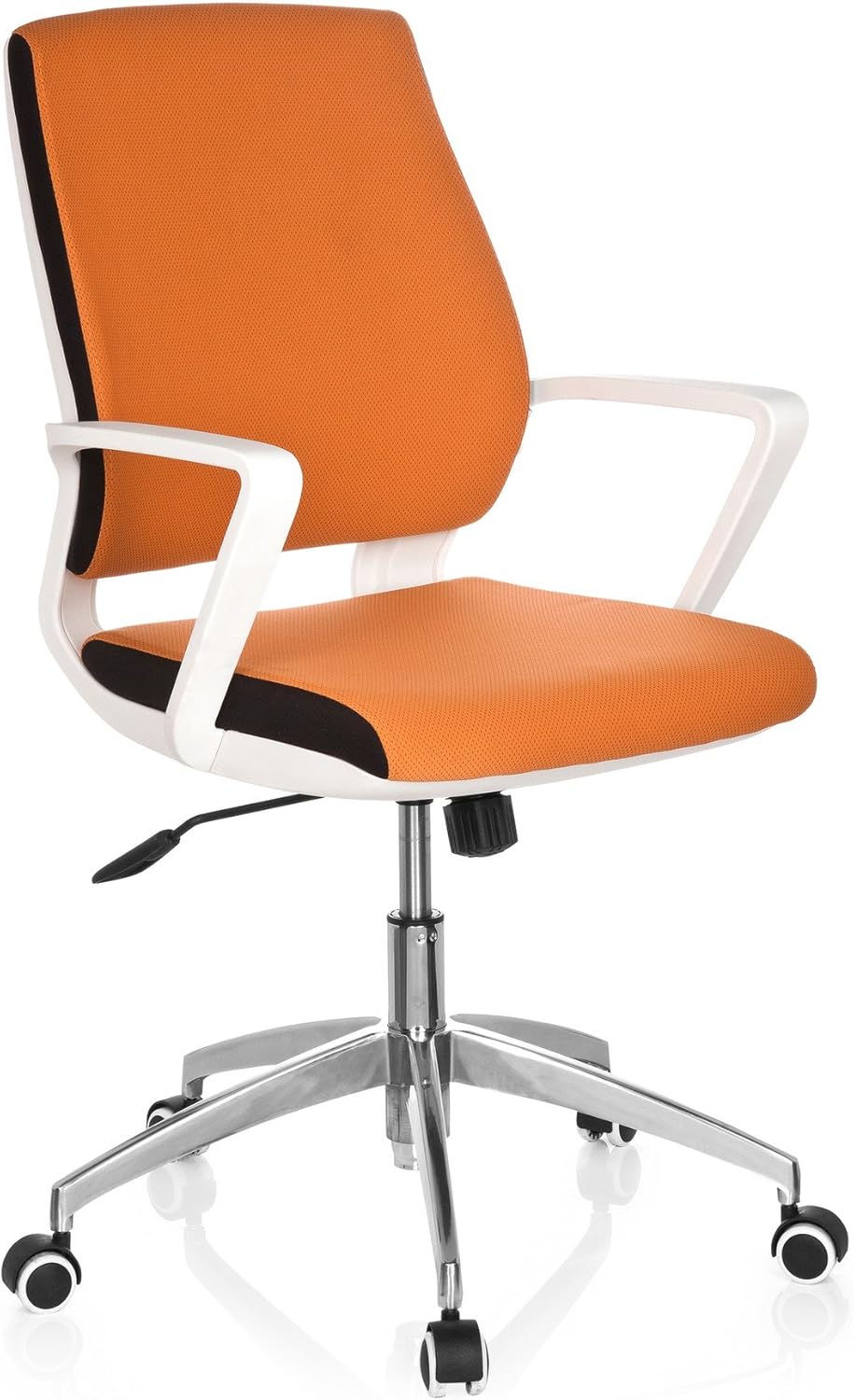 HJH Office Sedia Girevole SOLAO TED – Tessuto Bianco Bouclé, Design Retrò Per Home Office O Soggiorno